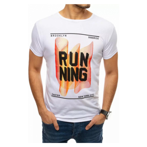 Dstreet Bílé tričko v moderním provedení Running