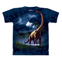Pánské batikované triko The Mountain Brachiosaurus - modrá