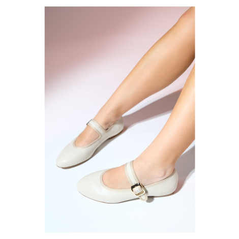 LuviShoes ROLLO Beige Skin Women's Flat Shoes