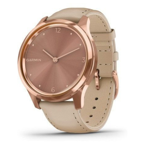 Garmin vívomove3 Luxe, 18K RoseGold/SandLeather Band 010-02241-21