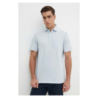 Polo tričko s lněnou směsí Ralph Lauren tyrkysová barva, 710900790