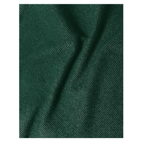 Vypasované žebrované šaty v lahvově zelené barvě s kulatým výstřihem (5131-38) Factory Price