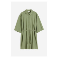 H & M - Košilové šaty ze směsi lnu - zelená