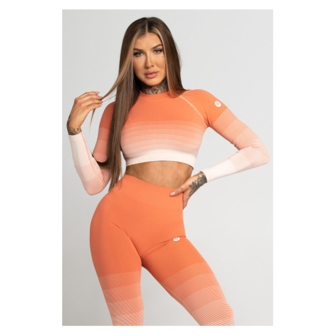 Gym Glamour Crop-Top Coral Ombre
