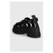 Sandály Buffalo Aspha Fsh Ot dámské, černá barva, na platformě, 1601263.BLK