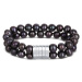 JwL Luxury Pearls Dvojitý/dvouřadý náramek z pravých černých perel JL0599