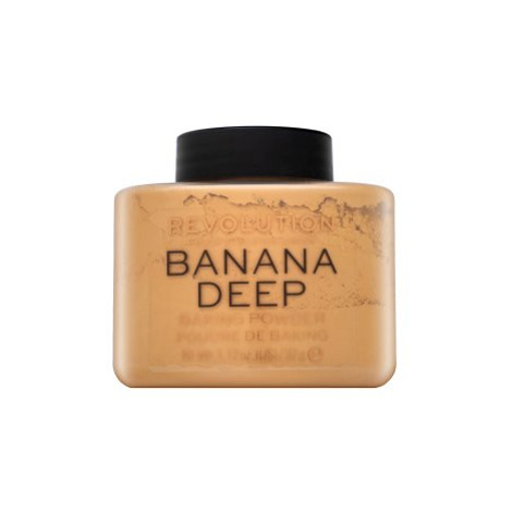 Makeup Revolution Baking Powder Banana Deep pudr pro sjednocenou a rozjasněnou pleť 32 g