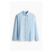 H & M - Košile z lněné směsi Relaxed Fit - modrá