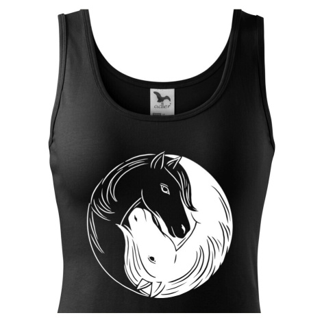 Dámské tričko pro milovníky koní - Jing jang koně - pro milovnici koní BezvaTriko