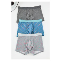 Trendyol 3-Pack Minimal Printed-Plain Mix Cotton Boxer