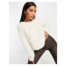 In The Style fluffy jumper in cream-White