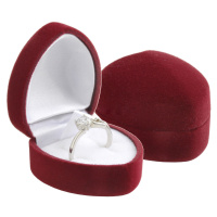Sametová krabička srdce z lásky na prsten nebo náušnice pecky IK027
