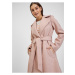 Růžový dámský zimní kabát s páskem ORSAY