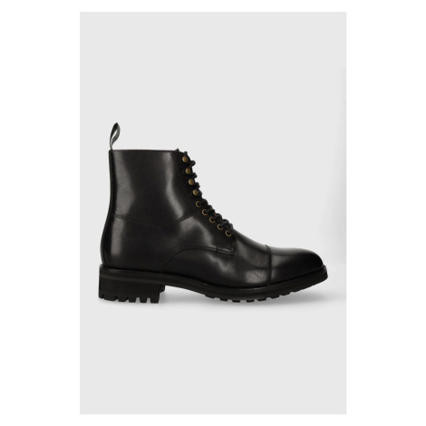 Kožené boty Polo Ralph Lauren Bryson Boot pánské, černá barva, 812754384003