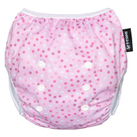 T-tomi Plenkové plavky s volánkem 1 ks pink dots