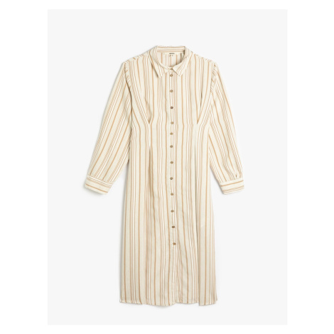 Koton Shirt Dress Long Sleeved Linen Blend