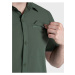 Tmavě zelená pánská sportovní košile s krátkým rukávem Kilpi BOMBAY