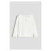 H & M - Žebrovaný žerzejový top - bílá