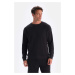 Dagi Black Crew Neck Long Sleeve Waffle Sweatshirt