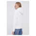 Mikina Calvin Klein dámská, bílá barva, s kapucí, s potiskem