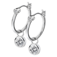 Hot Diamonds Stříbrné kruhové náušnice s diamanty 2v1 Hoops Topaz DE628