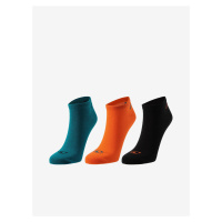 Sada tří párů unisex ponožek v oranžové, petrolejové a černé barvě O'Neill QUARTER ONEILL 3 PACK