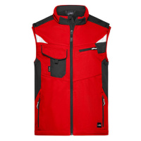 James&Nicholson Pánská softshellová vesta JN845 Red