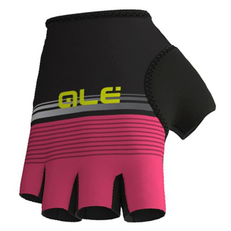 ALÉ Cyklistické rukavice krátkoprsté - CLASSICHE DEL NORD - růžová/černá