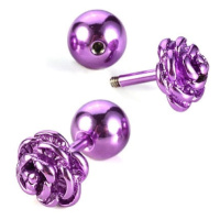 Fake plug - rozvinutá růže - Barva piercing: Zlatá