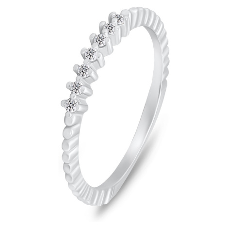 Brilio Silver Půvabný stříbrný prsten se zirkony SR031W
