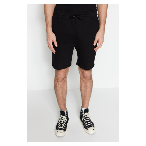 Trendyol Limited Edition Black Regular 100% Cotton Textured Shorts