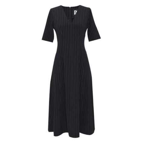 Šaty dkny s/s midi dress black stripe