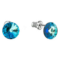 Náušnice Rivoli se Swarovski Elements Bermuda Blue 8 mm