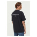 Bavlněné tričko Abercrombie & Fitch černá barva, s potiskem