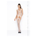 Passion BS038 white - Bodystocking Barva: Bílá