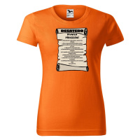 DOBRÝ TRIKO Dámské tričko s potiskem Pivní přikázání Barva: Oranžová