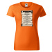DOBRÝ TRIKO Dámské tričko s potiskem Pivní přikázání Barva: Oranžová