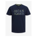 Tmavě modré pánské tričko Jack & Jones Neon Pop