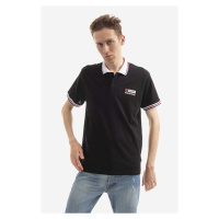 Bavlněné polo tričko Alpha Industries Contrast Polo černá barva, s potiskem, 106601.03-black