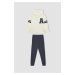 DEFACTO Boy's Printed Sweatshirt Sweatpants 2-Piece Set