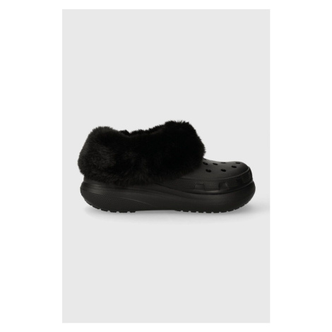 Pantofle Crocs Furever Crush dámské, černá barva, 208446