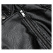 Černá bunda ramoneska z ekokůže se stojáčkem (AX-805)