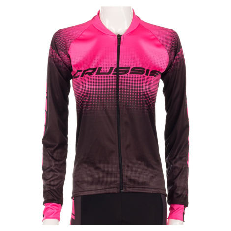 Dámský cyklistický dres s dlouhým rukávem Crussis CSW-061 černo-růžová