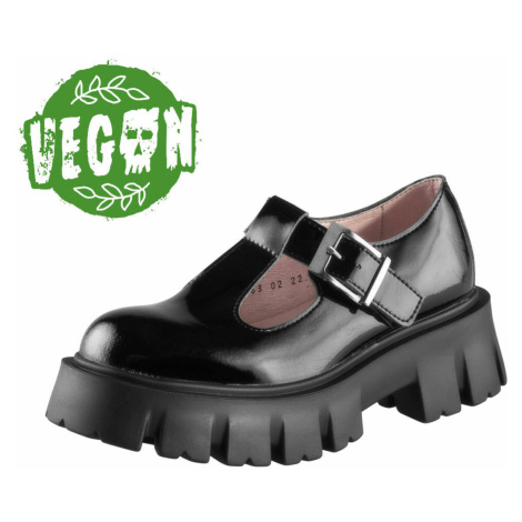 boty s klínem - Altercore Jane Vegan Black Patent - ALTERCORE - ALT083