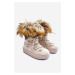 teplé šněrovací boty do sněhu bezové Colioris