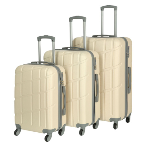 Cestovní plastový kufr krémový - Ormi Sofron SADA
