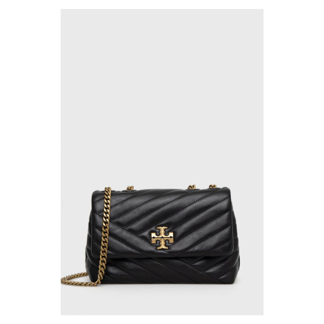 Kožená kabelka Tory Burch Kira Chevron Small černá barva, 90452.001