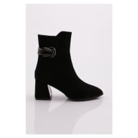 DGN 23121 Women's Heeled Boots Black Suede