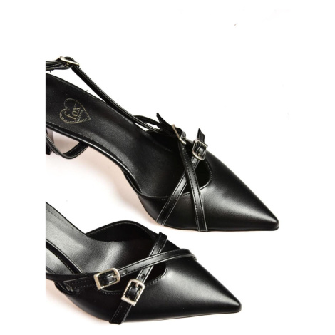 Fox Shoes S654071909 Black Short Heel Women's Shoes