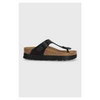 Žabky Birkenstock Gizeh Platform Flex dámské, černá barva, na platformě, 1027367